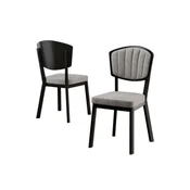 Hanah Home set trpezarijskih stolica Nape 6 kom, siva tkanina Babyface, crne metalne noge