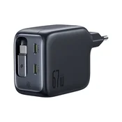 Baseus EnerCore CJ11 67W glavni brzi punjac, 2x USB Type-C + 1x USB Type-C s automatski uvlacivim kabelom, crni