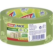 TESA lepilni trak Tesa Tesapack Eco & Strong, 58156, (D x Š) 66 m x 50 mm, zelen, PP, 1 kolut