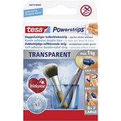 TESA tesaR PowerstripsR prozoren velik (L x B), 5 srebrn x 2 srebrno prozoren, vsebina 58810-0-
