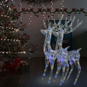 XXL akrilni božicni sobovi 250 LED 2 kom 180 cm šareni
