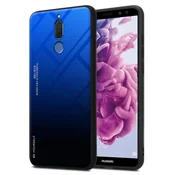 Cadorabo CADORABO Ohišje, združljiv s Huawei v modri barvi - črni - dvobarvni zaščitni pokrov iz silikona TPU in hrbta iz kaljenega stekla, (20568845)