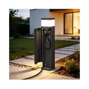 BRILAGI - Zunanja svetilka z 2 vtičnicama SCHUKO PILLAR 1xG9/11W/230V IP44 črna