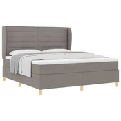Vidaxl Postelja z vzmetnico z vzmetnico Taupe 200 x 180 cm blago