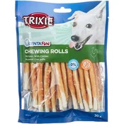 TRIXIE Poslastice za pse Denta Fun Chewing Rolls, Piletina, 240 g, 30 komada
