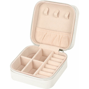 Generic Travel Jewelry Box Small Jewelry Box Jewelry Storage Box Portable PU Leather Mini Jewelry Travel Box for Girls Women Earrings, Necklaces, Rings, Bracelets (White), (21064041)