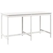 Vidaxl Vrtna miza bela 203,5x90x110 cm trdna borovina
