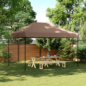 vidaXL Zložljivi pop-up šotor za zabave rjav 410x279x315 cm