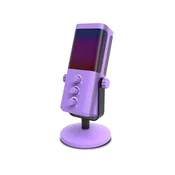 INF USB RGB kondenzatorski mikrofon za PC, plug-and-play, 3.5mm vtič Purple, (5000289897)
