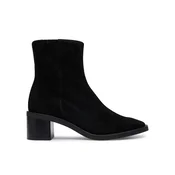 Calvin Klein Škornji Block Heel Ank Boot Suede HW0HW03221 Črna