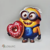 Loranc Magnet za torto - Minion s krofom v obliki srca
