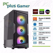 PCPLUS Gamer Ryzen 5 5600G 16GB 1TB NVMe SSD GeForce RTX 4060 Ti 8GB RGB gaming W11PRO