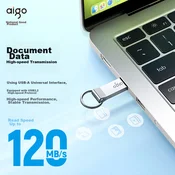 Aigo USB Flash memorija U310, 64GB, USB 3.2, Srebrne boje