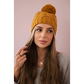 Kesi Cap with fleece Waleria K307 mustard