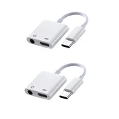 INF USB-C na 3,5 mm avdio adapter s polnjenjem USB-C, 2-pack White, (5000296316)