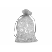 Darilna vrečka 10x15 cm iz organze - srebrna (10 kosov)