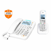 Alcatel XL785, Analogni / DECT telefon, Žicana i bežicna slušalica, Spikerfon, 100 unosi, Identifikacija poziva, Bijelo
