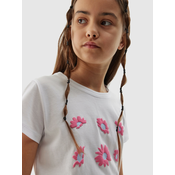 Girls 4F Organic Cotton T-Shirt - White