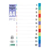 Pregradni karton a4 12-delni levia pvc 009402 LEVIA