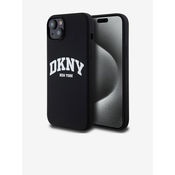 DKNY DKNY Liquid Silicone White Printed Logo MagSafe - ohišje za iPhone 15 Plus / 14 Plus (črno)