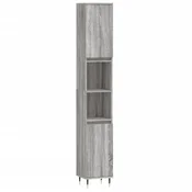 Vidaxl Kopalniška omarica siva sonoma 30x30x190 cm inženirski les