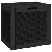 Vidaxl Vrtna škatla za shranjevanje črna 55,5x43x53 cm PP