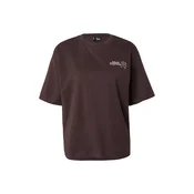 VERO MODA Majica VMPAULINA THEA svetlo bež / čokolada / majnica