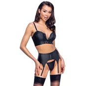 Cottelli Corset Top Suspender Set Matte Look 2251450 Black L