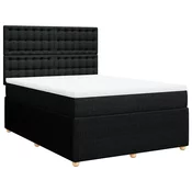 vidaXL vidaXL Box spring posteljni z vzmetnico črn 140x190 cm blago, (21306488)