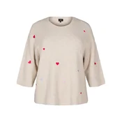 Zizzi Pulover MSUNNY HEART kit/svetlo modra/svetlo roza/rdeča