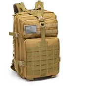 Mobilly taktični vojaški nahrbtnik, pas in prsni pas, sistem MOLLE, 45 l, peščena/kaki