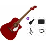 Fender Redondo Player Premium SET Candy Apple Red Elektro-akusticna dreadnought