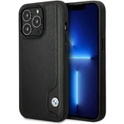 shumee Usnjen trdi ovitek za iPhone 14 Pro BMW, črne barve