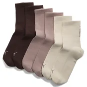PUMA Unisex Short Socks (3-Pack), Men, Beige Combo, 35-38