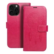 OEM Torbica MEZZO Book za iPhone 16 Pro Max z motivom lovilca sanj v barvi magenta