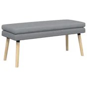 vidaXL Dvojna klop Svetlo siva 110 x 40 x 47 cm Blago
