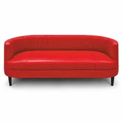 Casa Padrino Luxury Leather Sofa Red/Black 180 cm - Genuine Leather Living Room Furniture