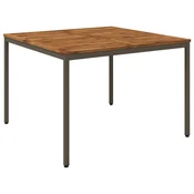 vidaXL Vrtnna jedilna miza Naravna in kava 110 x 108,5 x 75 cm
