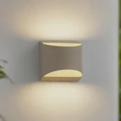 Lindby LED zunanja stenska svetilka Lenore, bež, kovina, 13,5 cm - Sodobni - Aluminij