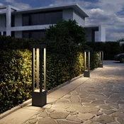 Arcchio LED stebriček Lienna, 90 cm, siv, kovinski, IP65 - Sodobni - temno siva - Aluminij