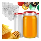 shumee 48x Kozarci 815 ml za MED, MARMELADO, GOBE, KONZERVE, stekleni kozarci + pokrov O 82