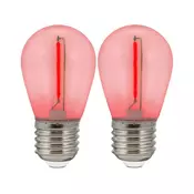 Komplet 2x LED sijalice PARTY E27/0,3W/36V, crvena