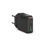 SBS SBS Ultra-Slim 45W USB-C PD USB-A stenski polnilnik črne barve, (5000279429)