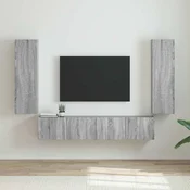 vidaXL TV stenska omara 2 pcs Siva Sonoma 30 x 31 x 100 cm