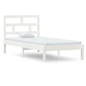 Vidaxl Posteljni okvir bel 90x190 cm trden les