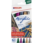 Edding permanentni akrilni marker e-5100/5 M, komplet kovinski