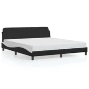 Vidaxl Posteljni okvir Dover črn in bel 180x200 cm umetno usnje