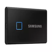 Samsung SSD T7 Touch External 1TB, MU-PC1T0K/WW fingerprint and password security, USB 3.2, 1050/1000 MB/s, included USB Type C-to-C and Type C-to-A cables, 3 yrs, black, prijenosni SSD