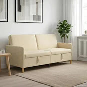 vidaXL Sofa s shrambo Krem 192 x 78 x 87 cm Poliester