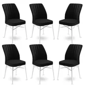 Hanah Home Set stolica Flex, 45x93x42 cm, 6 komada, Crno-bele